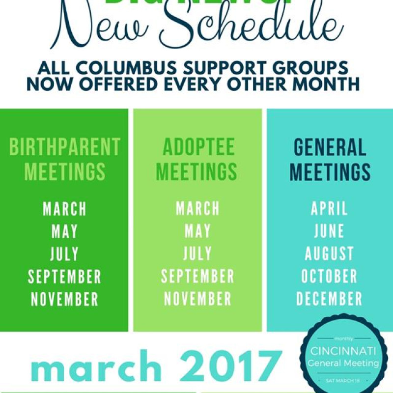 Adoption Support Group Schedule!